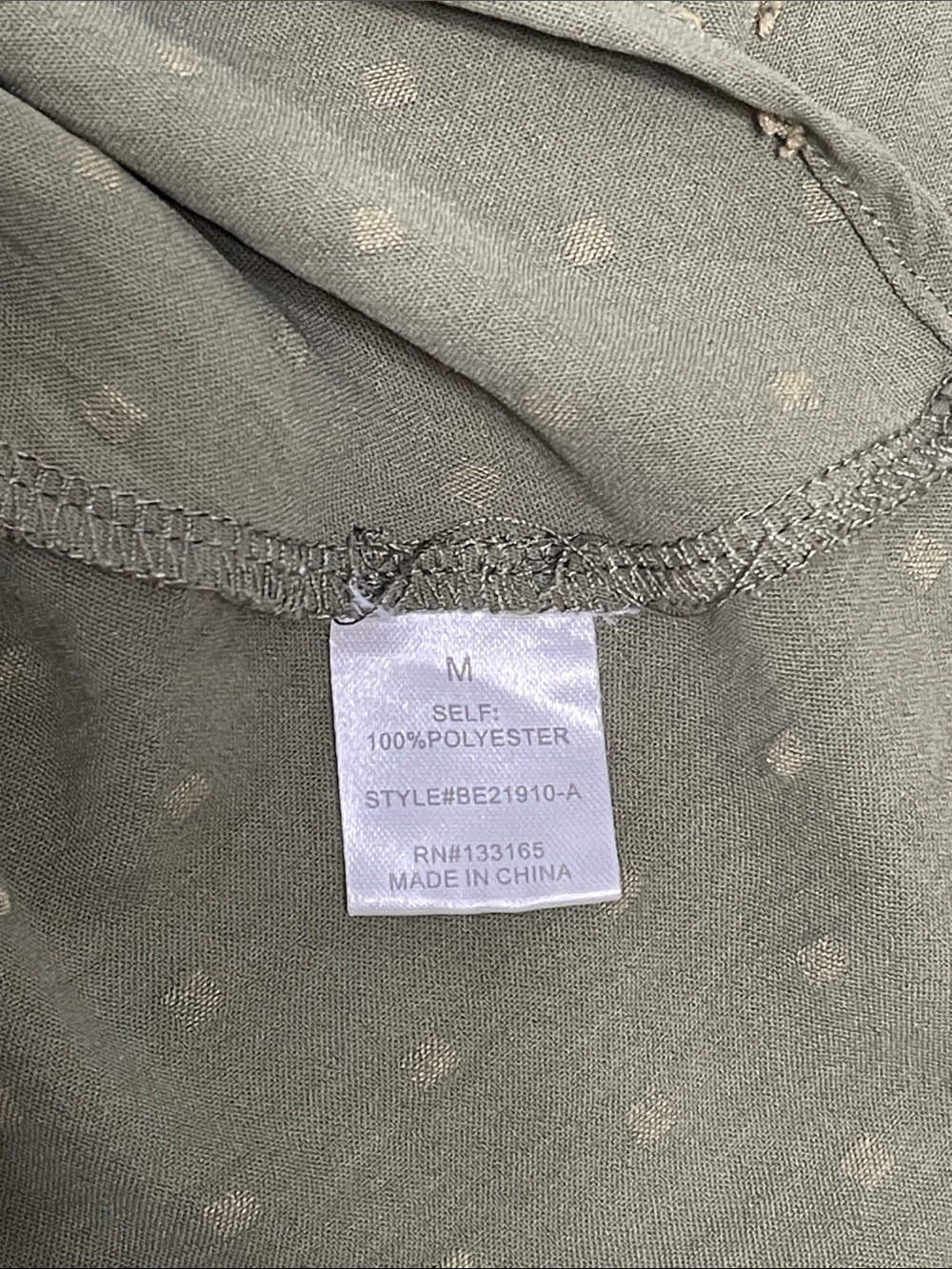 Altar’d State Swiss Dot Tie Front CropTop Bell Sleeve olive green Y2K babydoll M - Picture 7 of 16